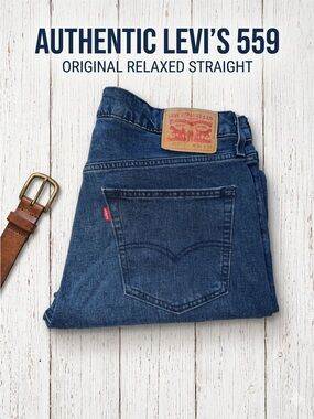 Levi's 559 Relaxed Straight Jeans Men's 36x32 (Measures 36x31) Medium Wash Denim